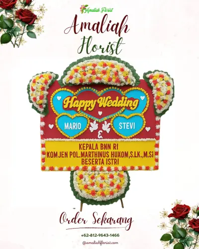 Karangan Papan Bunga Pernikahan di Mantrijeron